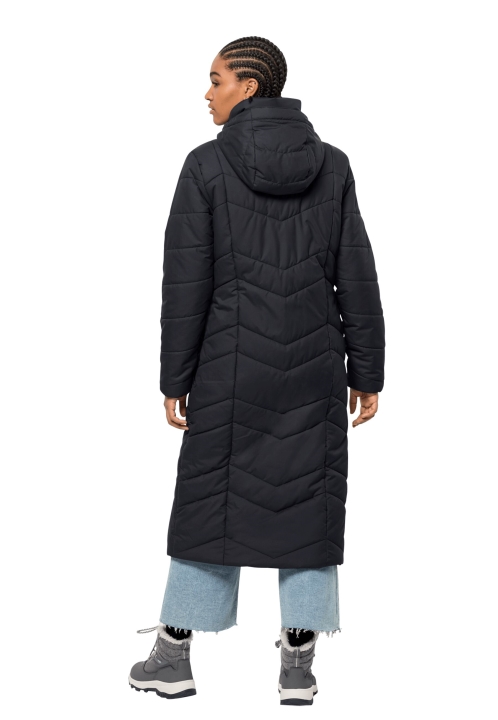 Kyoto Long Coat W Jack Wolfskin Hot Black