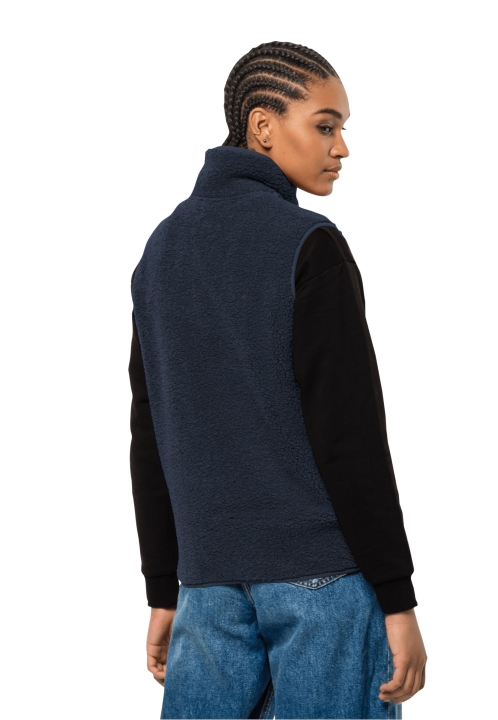 Nočná Modrá Vysoká Kučeravá Vesta W Kolekcia Jack Wolfskin