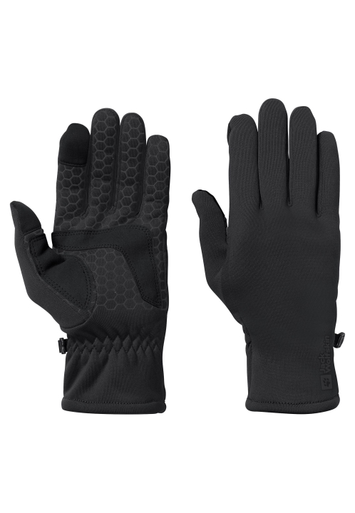 čierne Všestranné Rukavice Jack Vlčia Koža Pôvod