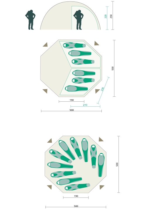 Statná žltá Najlepšia Jack Vlčia Koža Base Camp Dome