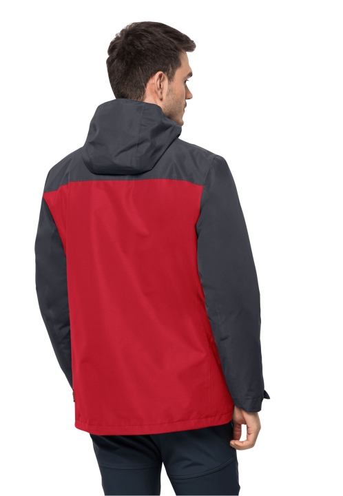 Jack Wolfskin Adrenalínová červená Značka Taubenberg Bunda 3v1 M