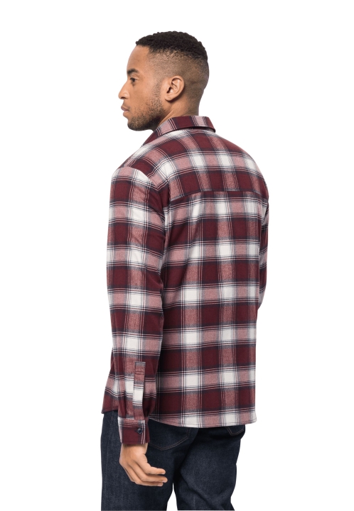Cordovan Red Checks Trail Shirt M Značky Jack Wolfskin