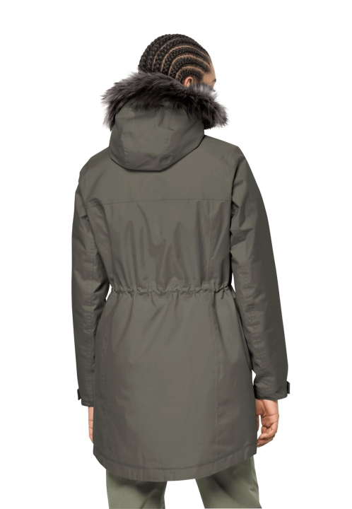 Zaprášená Olivová Jack Vlčia Koža Značky Winterfrost Ins Parka W