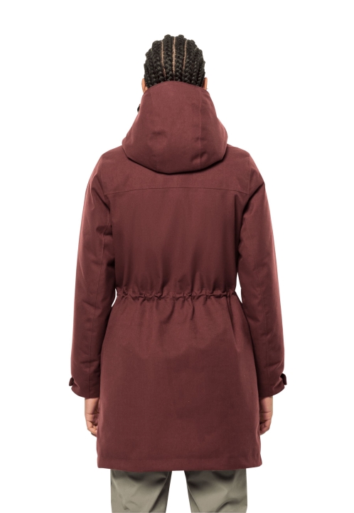 Cordovan Red Originál Jack Wolfskin Parka Divoký Vietor W