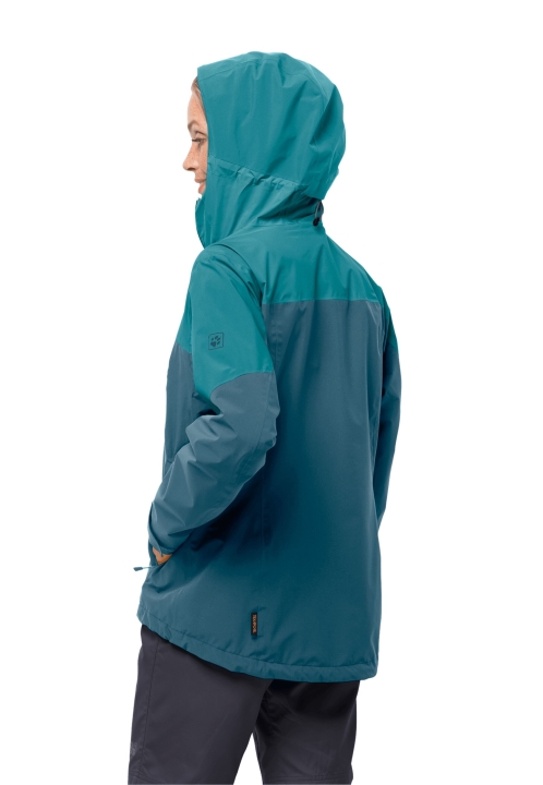 Originálna Modrá Koralová Turistická Bunda Z Vlčej Kože