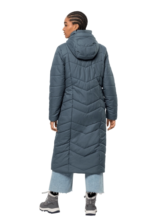 Pôvod Bridlicová Modrá Kjótsky Dlhý Kabát W Jack Wolfskin