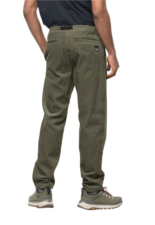 Zaprášené Olivové Kolekcie Príroda Manšestrové Nohavice M Jack Vlčia Koža