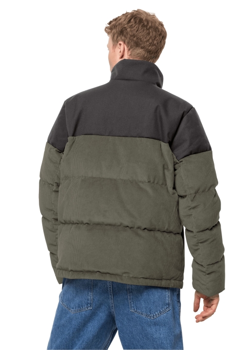 Horúca Povaha Manšestrová Bunda M Jack Vlčia Koža Zaprášená Olivová