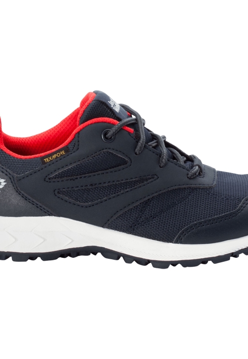 Najlepšie Lesné Texapore Nízke K Jack Vlčia Koža Nočná Modro-červená