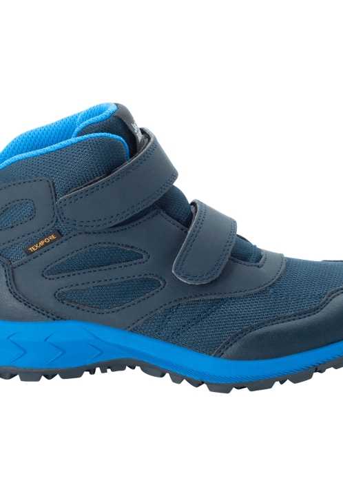 Woodland Texapore Mid Vc K Jack Vlčia Koža Tmavo Modro-červené Zn