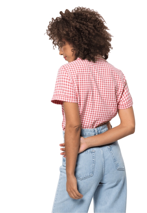 Kepler Shirt Dámske Tulipánové červené šeky Jack Vlčia Koža Nová