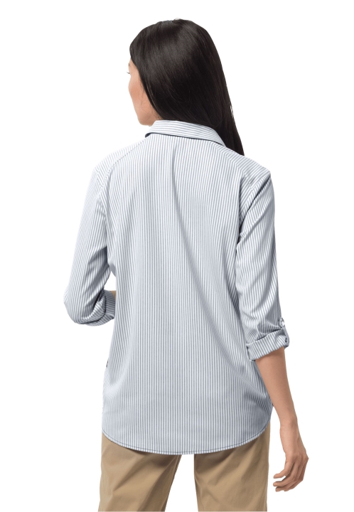 Polnočné Modré Pruhy Módna Košeľa Z Vlčej Kože š