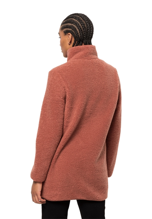 Jesenný červený Pôvod Vysoký Kučeravý Kabát Z Vlčej Kože