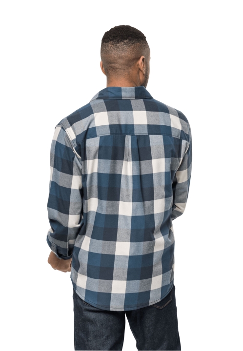 Hrom Modré šeky Značka Jack Vlčia Koža Košeľa Felsenweg M