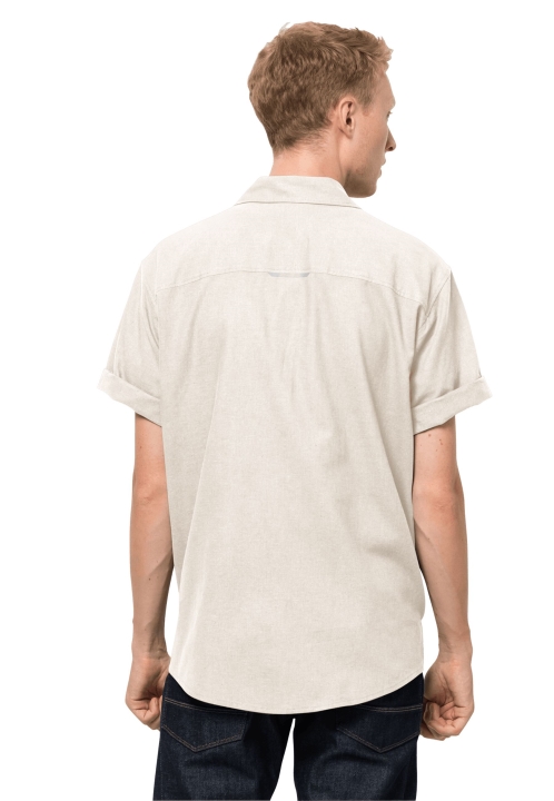 Prírodná Letná Košeľa M Jack Vlčia Koža Bavlna Biela Zn