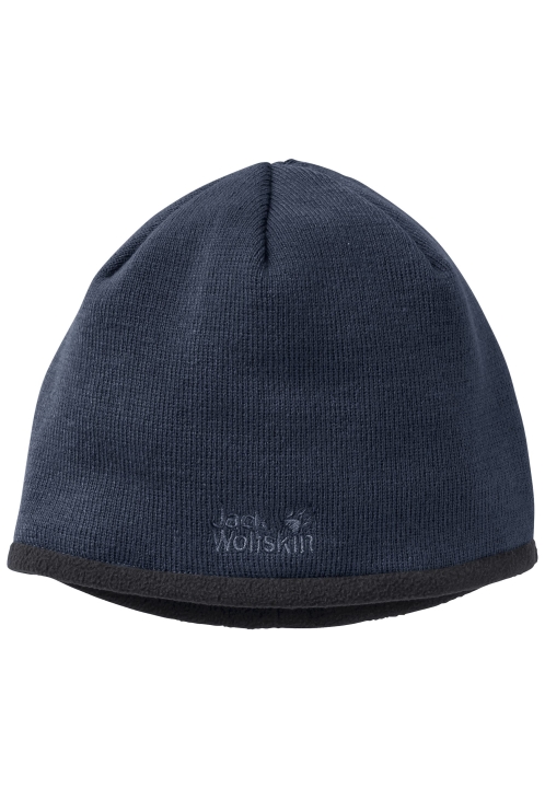 Jack Wolfskin Stormlock Logo Pletená čiapka Značky Nočná Modrá