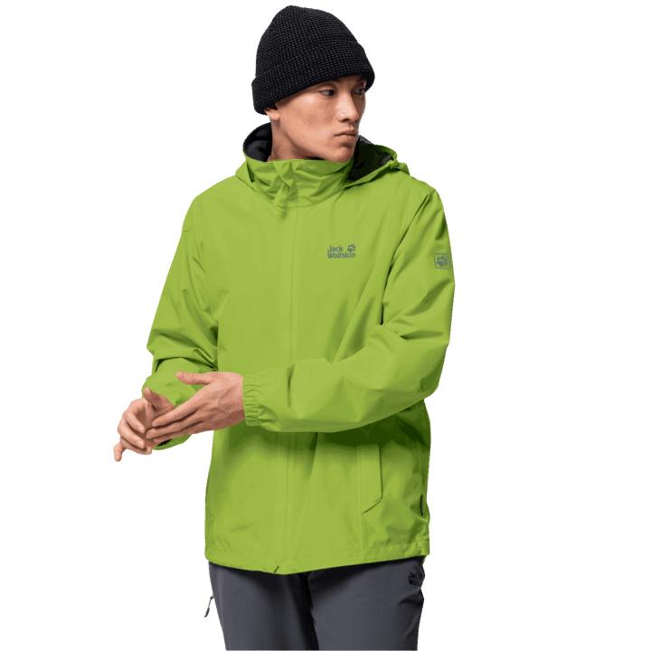 Pánska Kolekcia Búrlivá Bodová Bunda Jarná Limetka Jack Wolfskin