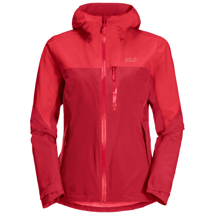 Svetlé šarlátové Kolekcie Dámska Turistická Bunda Jack Wolfskin