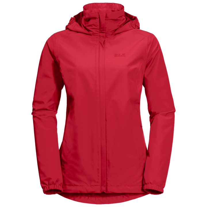 Dámska Búrlivá Bodová Bunda Svetlého šarlátového Pôvodu Jack Vlčia Koža