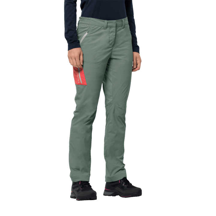 Nový živý Plot Zelené Dámske Overland Nohavice Jack Wolfskin