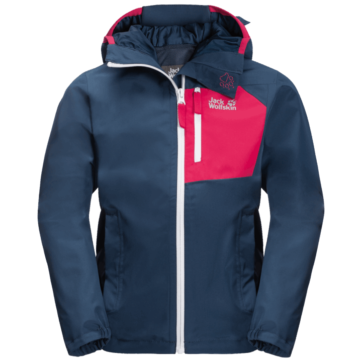 Značková Tmavá Indigová Detská Aktívna Turistická Bunda Jack Wolfskin