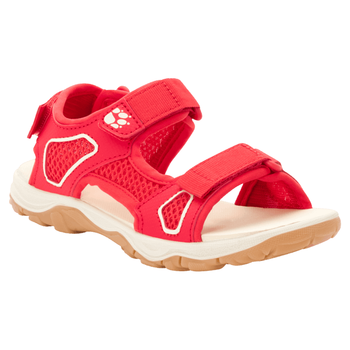 Detské Plážové Sandále Taraco Originál Jack Vlčia Koža červeno-šampanské