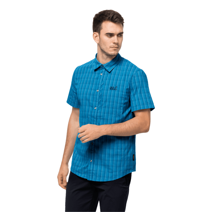Jack Wolfskin Best Blue Pacific Checks Pánske Rays Stretch Vent Shirt