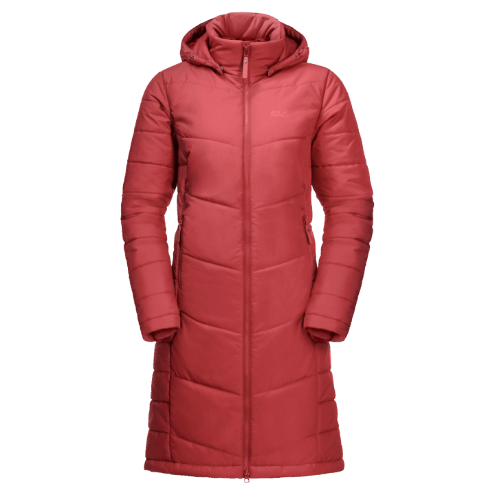 Dámsky Kabát North York Jack Vlčia Koža Originál Koralovo červená