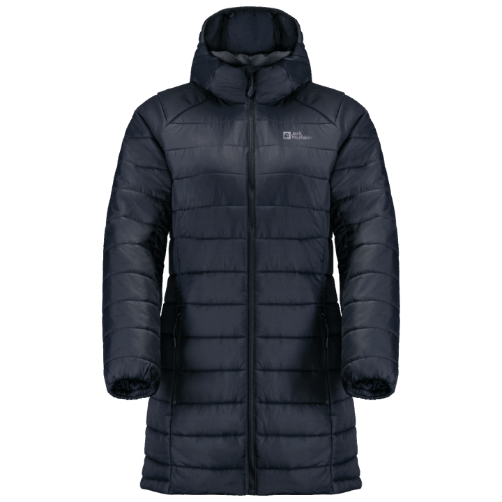 Originálny Nočný Modrý Dámsky Berglandský Zateplený Kabát Jack Wolfskin