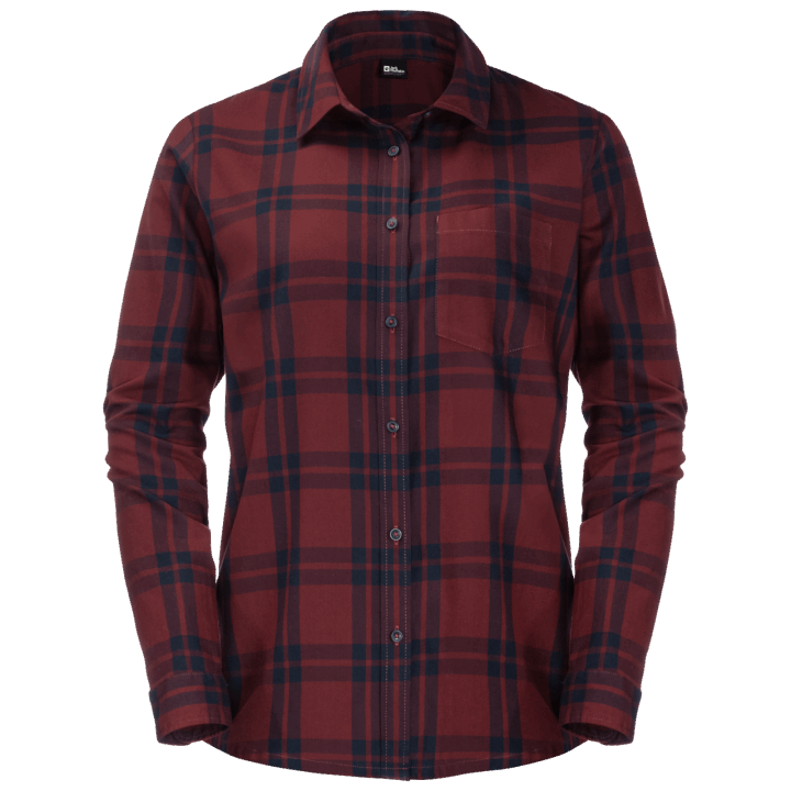 Jack Wolfskin Dámska Košeľa Pre Pasažierov Hot Cordovan Red Checks
