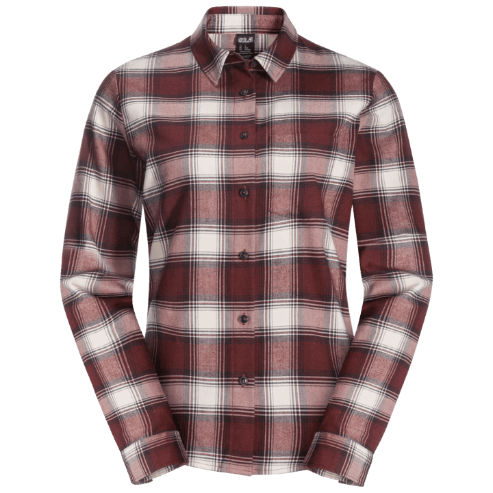 Cordovan Red Checks Collection Dámska Trailová Košeľa Jack Wolfskin