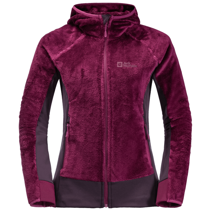 Dámska Rotwand S Kapucňou Na Zips Originál Jack Wolfskin Wild Berry