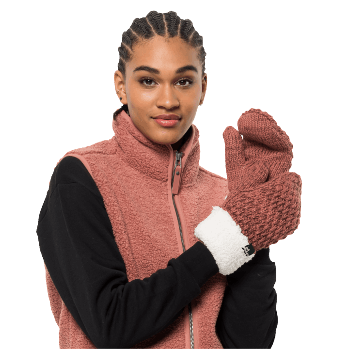 Módne Highloft Pletené Rukavice Dámske Jesenné červená Jack Vlčia Koža