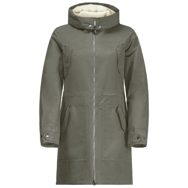 Rocky Point Parka Pôvod Zaprášená Olivová Jack Vlčia Koža