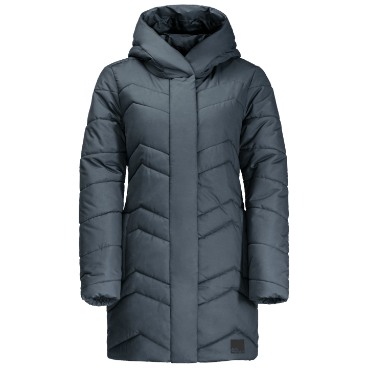 Bridlicová Modrá Jack Vlčia Koža Dámsky Kjótsky Kabát Pôvod