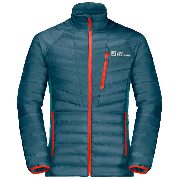 Najlepšia Modrá Koralová Jack Wolfskin Pánska Zateplená Bunda Routeburn Pro