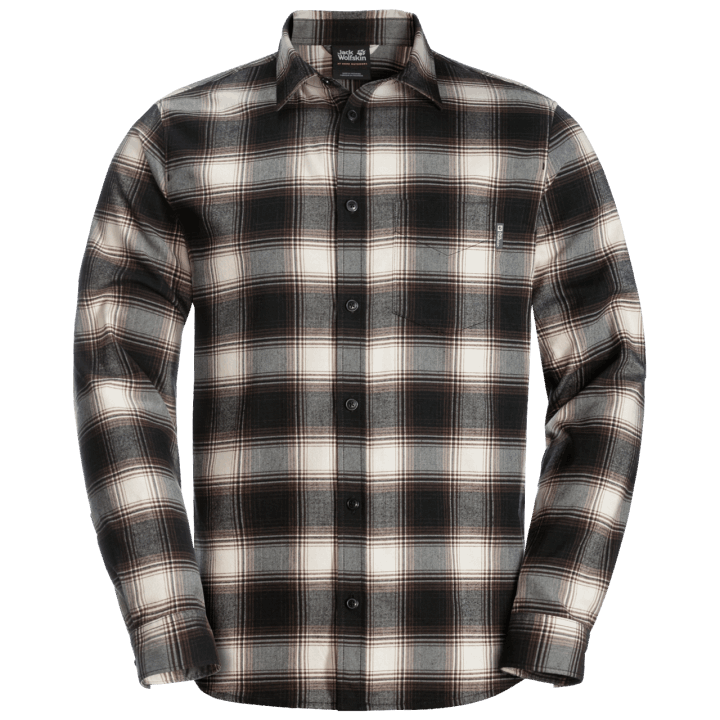 Nová Jack Wolfskin Pánska Trailová Košeľa Tmavý Dub Kár