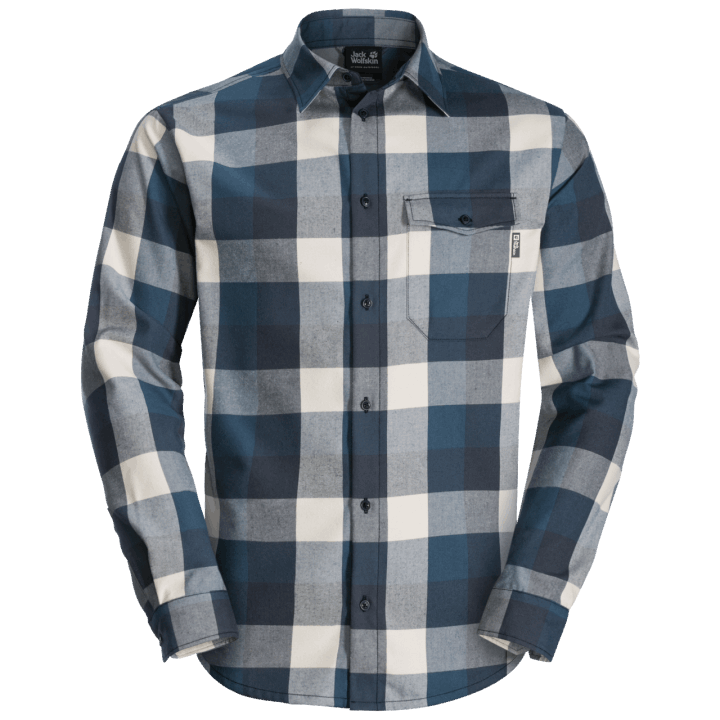 Pánska Košeľa Felsenweg Jack Wolfskin Thunder Blue Checks Kolekcie