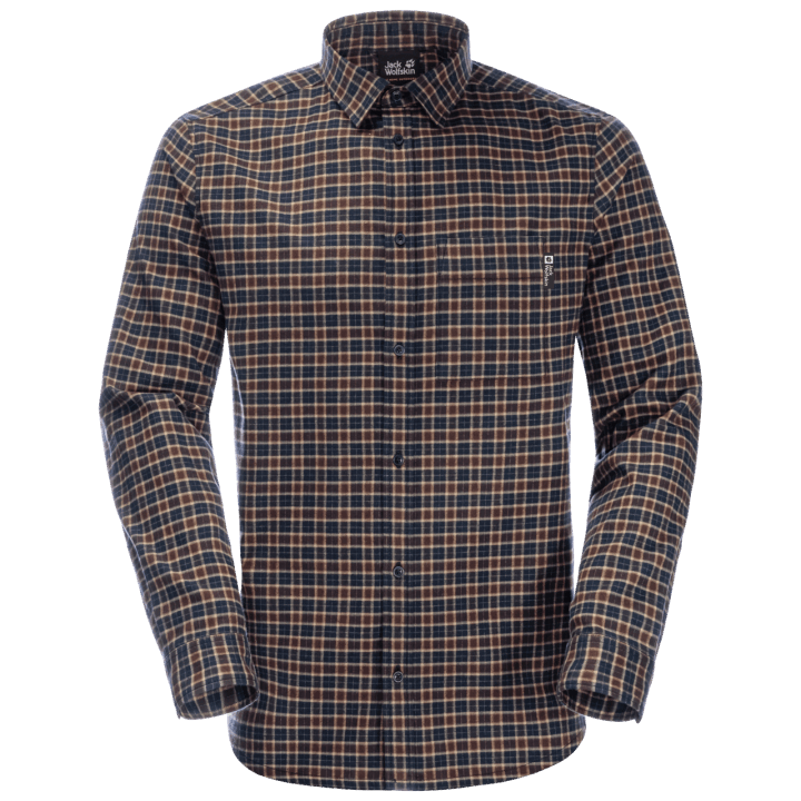 Pánska Košeľa Značky Bergweg Jack Wolfskin Tmavý Dub Káro