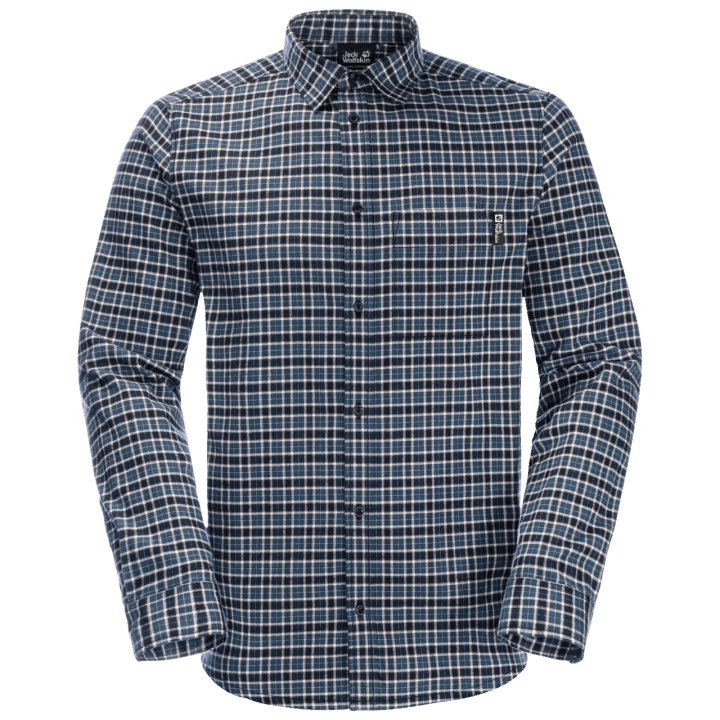 Pánska Košeľa Bergweg Originál Nočná Modrá Kocka Jack Wolfskin