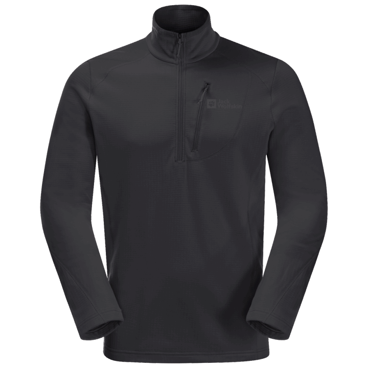 Jack Wolfskin Black Pánska Kolbenberg Móda Na Polovičný Zips