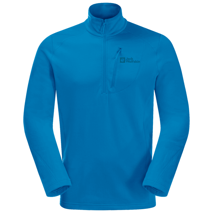 Jack Wolfskin Pánske Kolbenberg Polovičný Zips Pôvod Modrý Pacifik