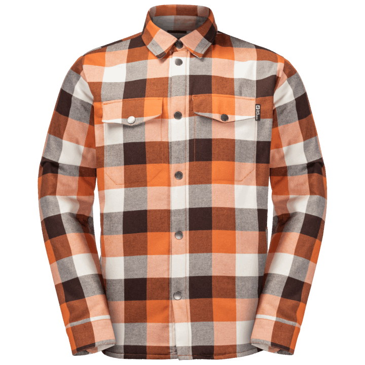 Značka Orange Fall Checks Pánska Zateplená Košeľa Felsenweg Jack Wolfskin