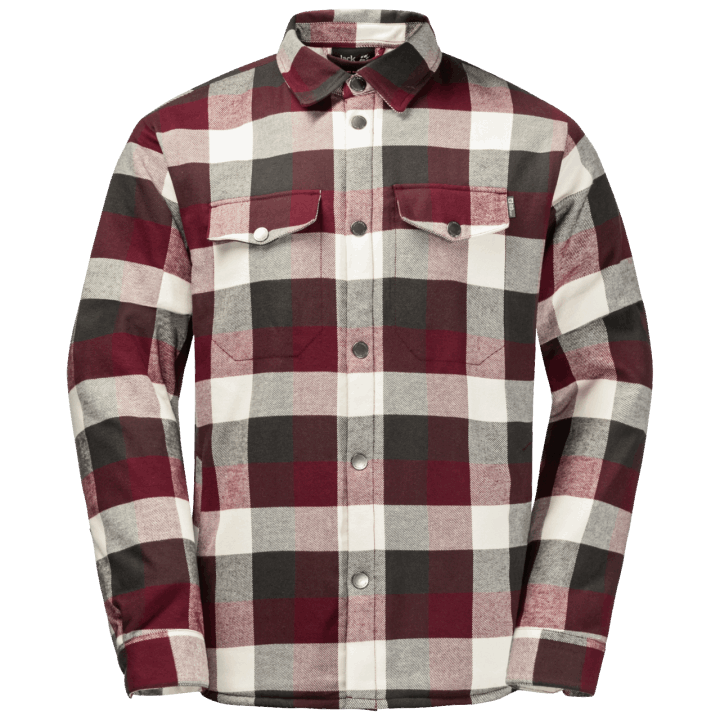Pánska Zateplená Košeľa Felsenweg Jack Vlčia Koža Cordovan Red Checks Zn