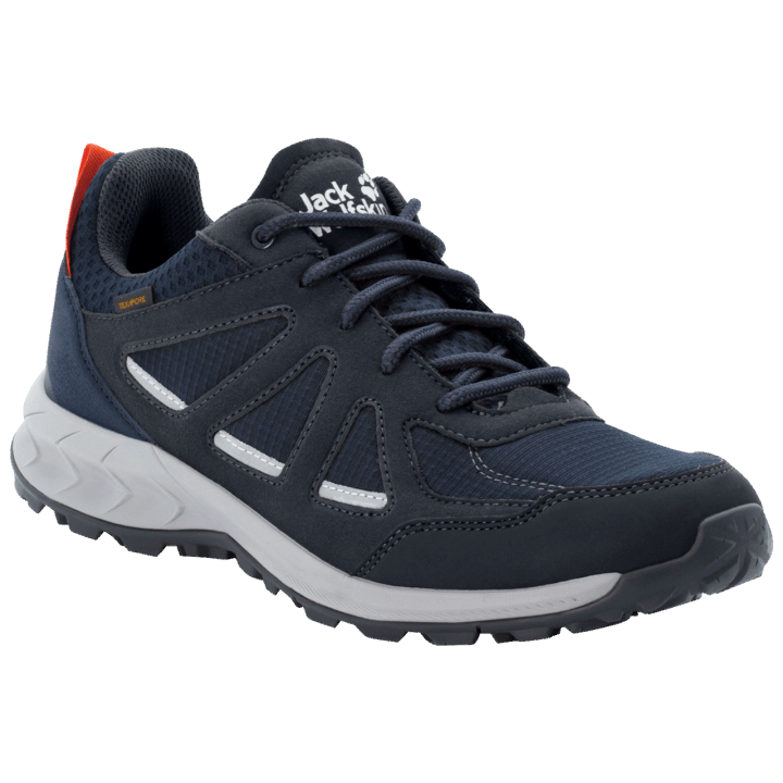 Tmavomodro-červený Jack Vlčia Koža Lesná 2 Texapore Nízka M Horúca