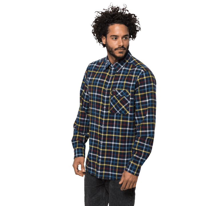 Košeľa Fraser Island Nočná Modrá šeky Jack Vlčia Koža Pôvod