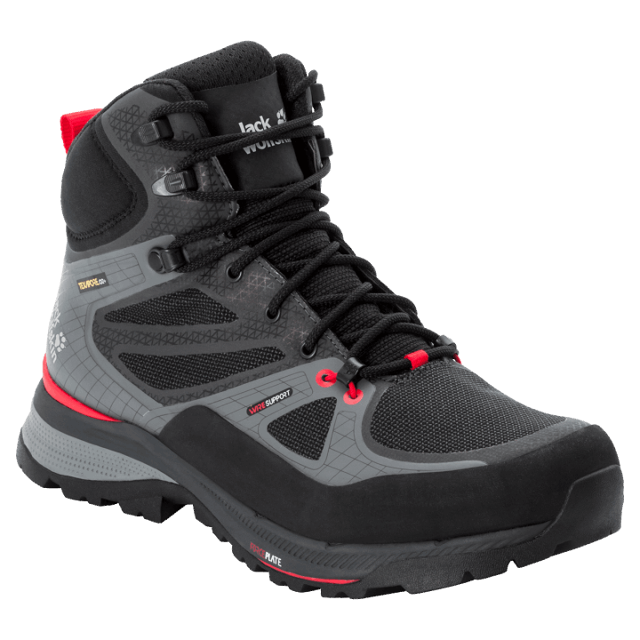 čierno-červené Pánske Kolekcie Force Trekker Texapore Mid Jack Z Vlčej Kože