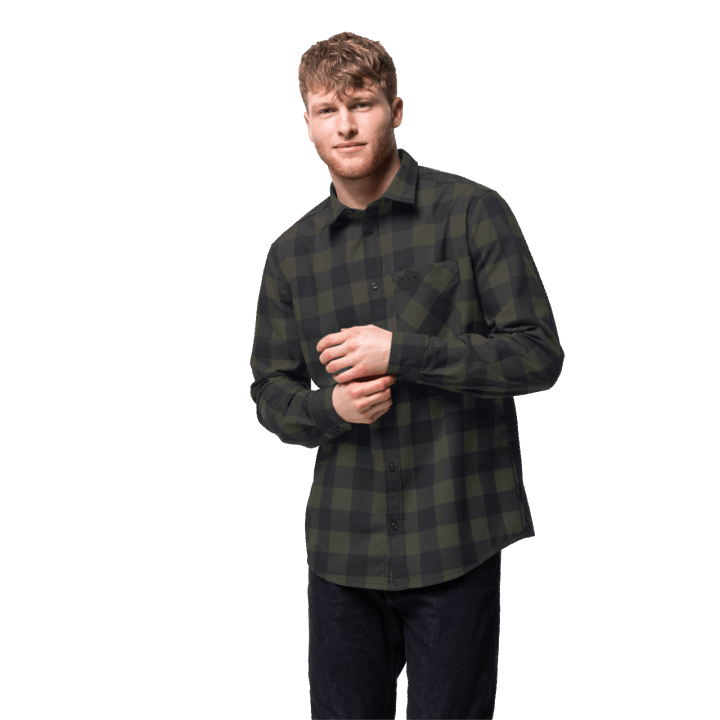 Jack Vlčia Koža červená Rieka Košeľa Kolekcie Bonsai Zelené šeky