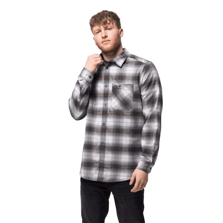 Kamienková šedá Káro Značky Jack Wolfskin Light Valley Shirt