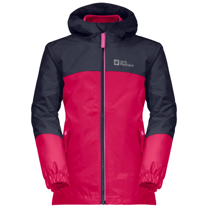 Jack Wolfskin Pink Dahlia Originál Dievčenská Islandská Bunda 3v1